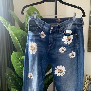 7 for all Mankind Daisy Distressed Skinny Ankle Jeans
